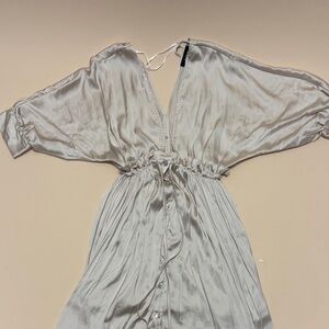 Aakaa Elegant Silver Maxi Dress